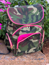 Load image into Gallery viewer, Camo &amp; Pink Makeup Junkie Backpack
