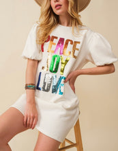 Load image into Gallery viewer, Peace, Joy, Love Dress
