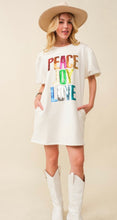 Load image into Gallery viewer, Peace, Joy, Love Dress
