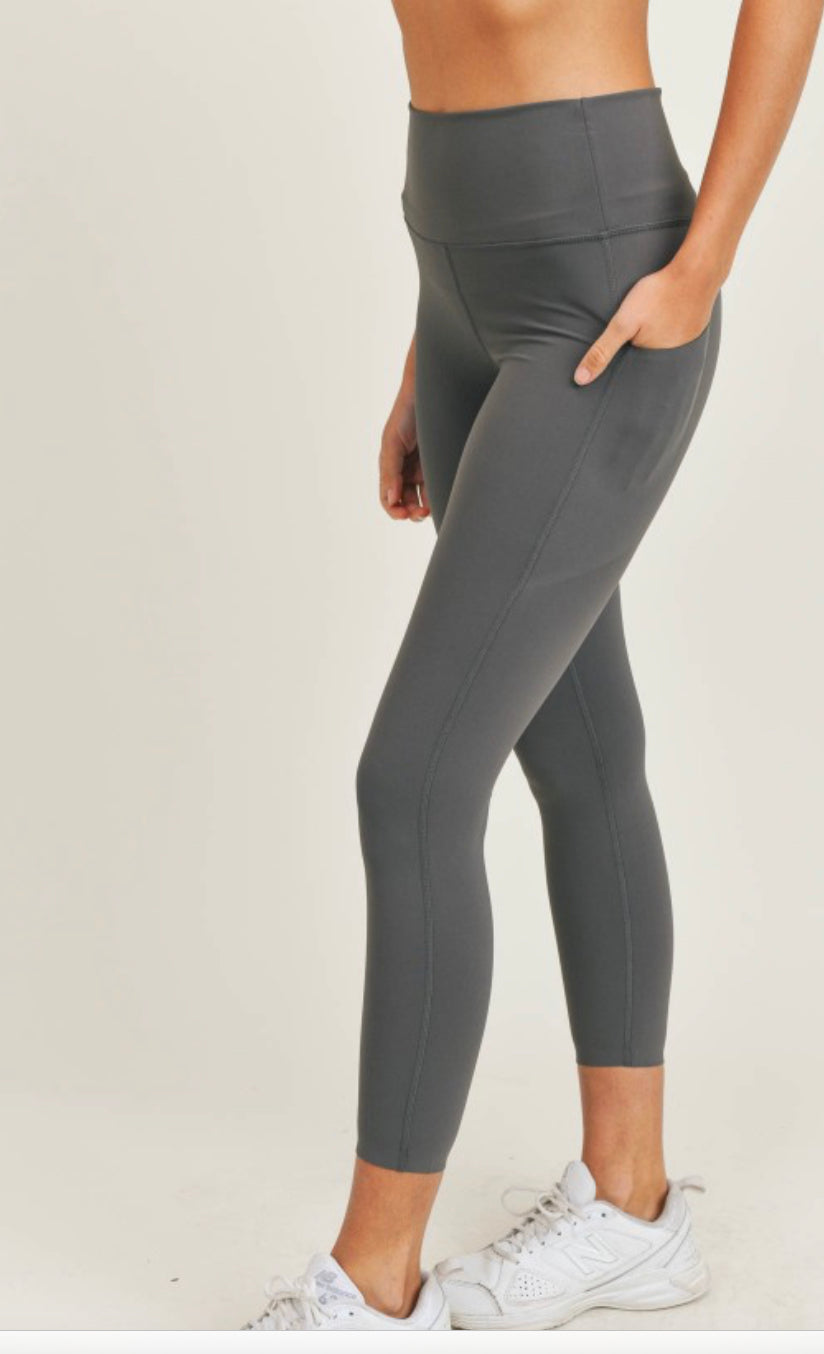 Urban gray  high  waisted leggings with pockets